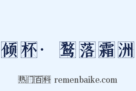 倾杯·鹜落霜洲是什么意思的图片